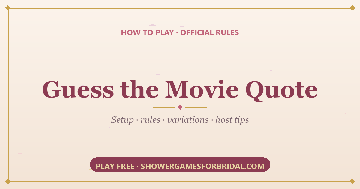 How to play Guess the Movie Quote — rules and setup guide