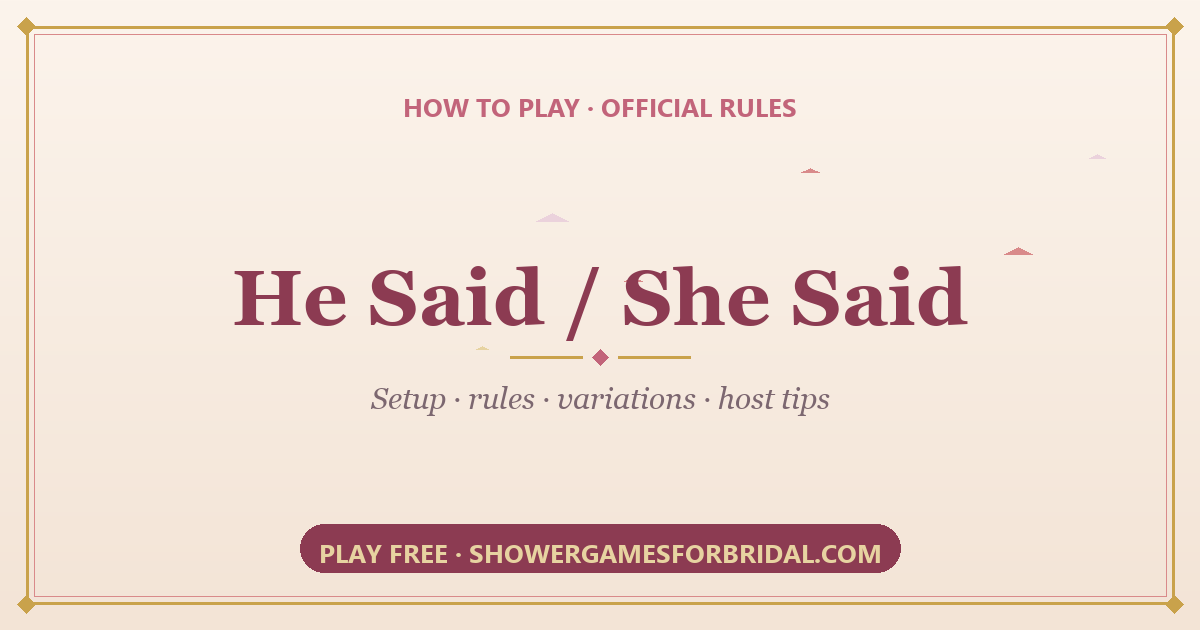 How to play He Said / She Said — rules and setup guide