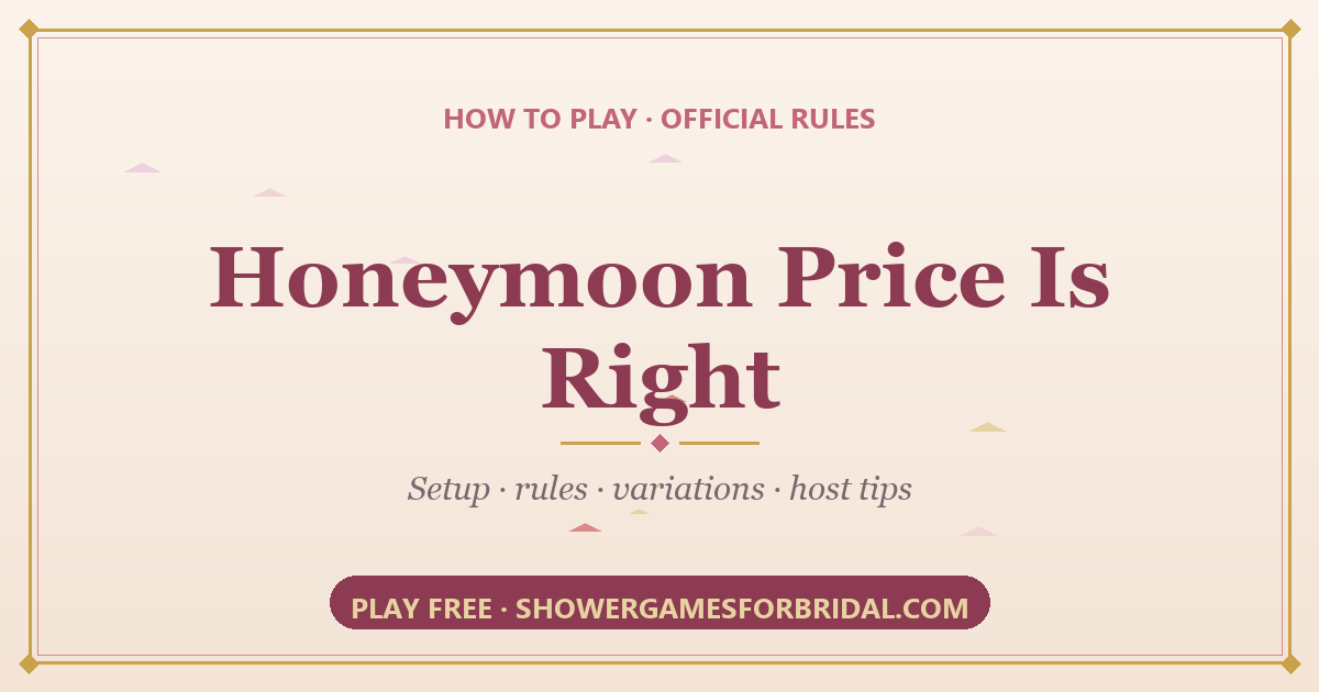 How to play Honeymoon Price Is Right — rules and setup guide