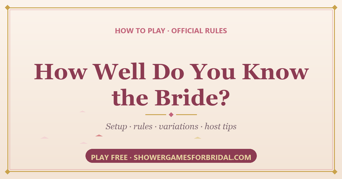 How to play How Well Do You Know the Bride? — rules and setup guide