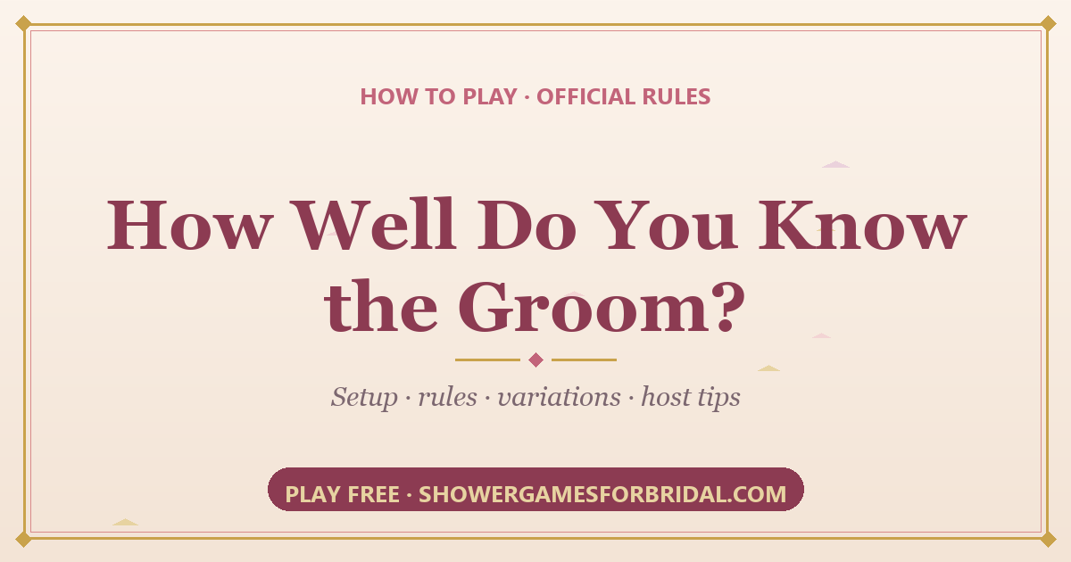 How to play How Well Do You Know the Groom? — rules and setup guide