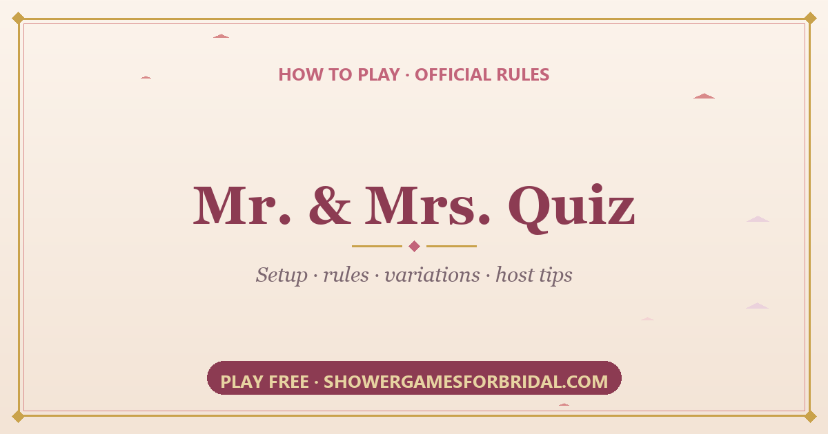 How to play Mr. & Mrs. Quiz — rules and setup guide