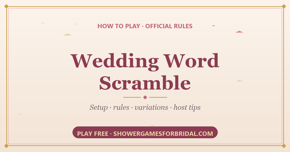 How to play Wedding Word Scramble — rules and setup guide