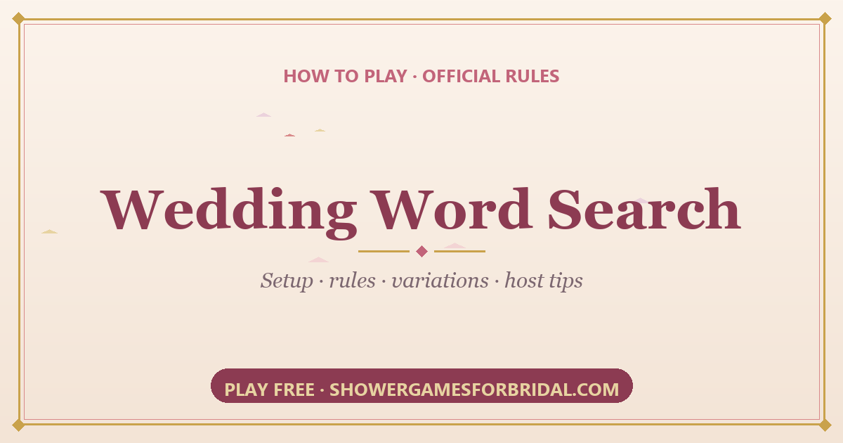 How to play Wedding Word Search — rules and setup guide
