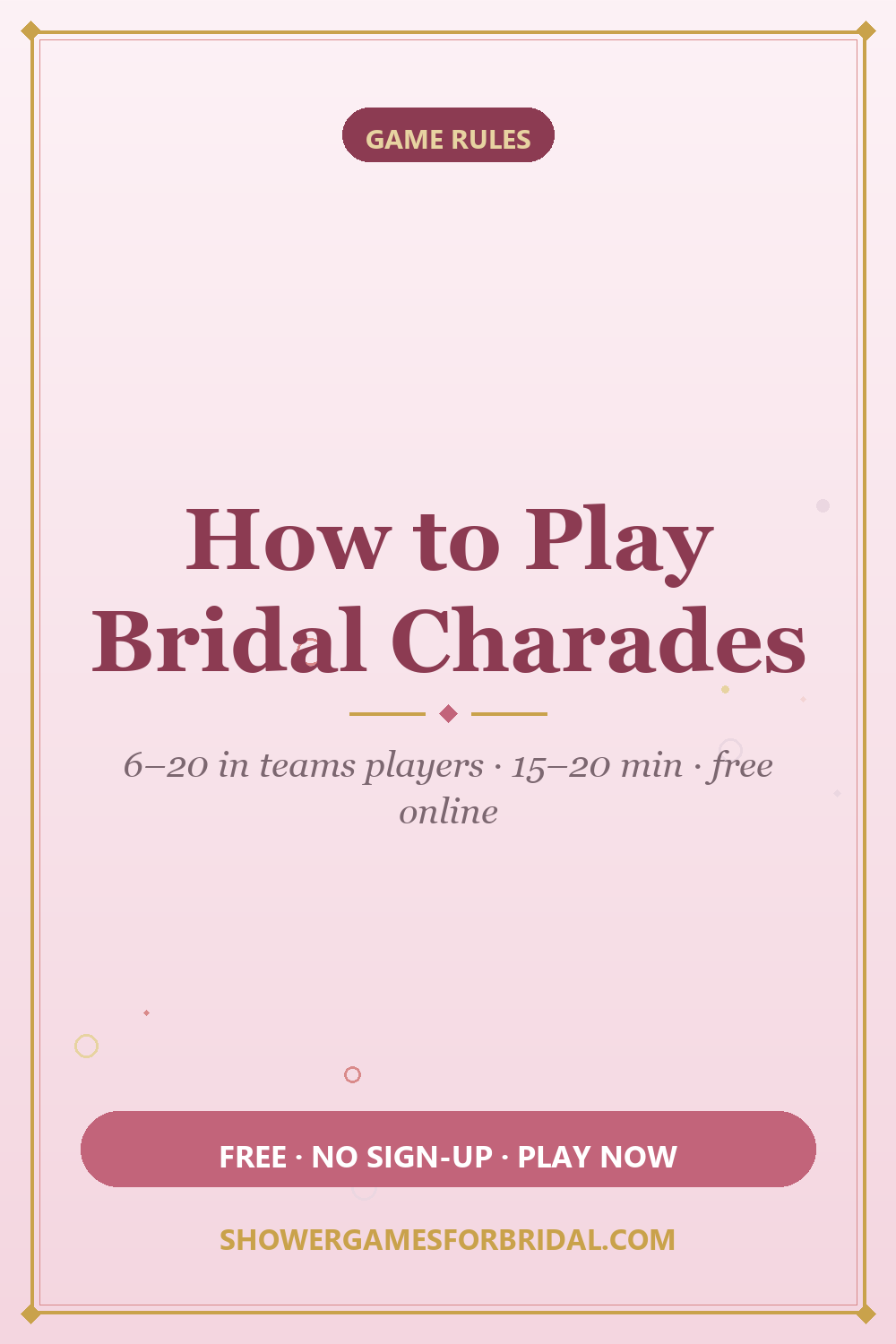 How to play Bridal Charades — pin these bridal shower game rules