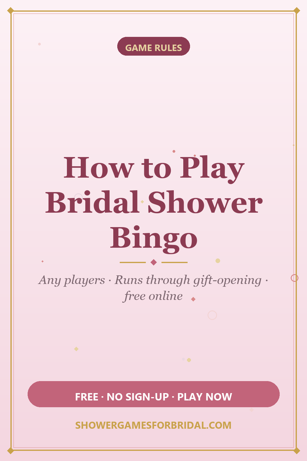 How to play Bridal Shower Bingo — pin these bridal shower game rules