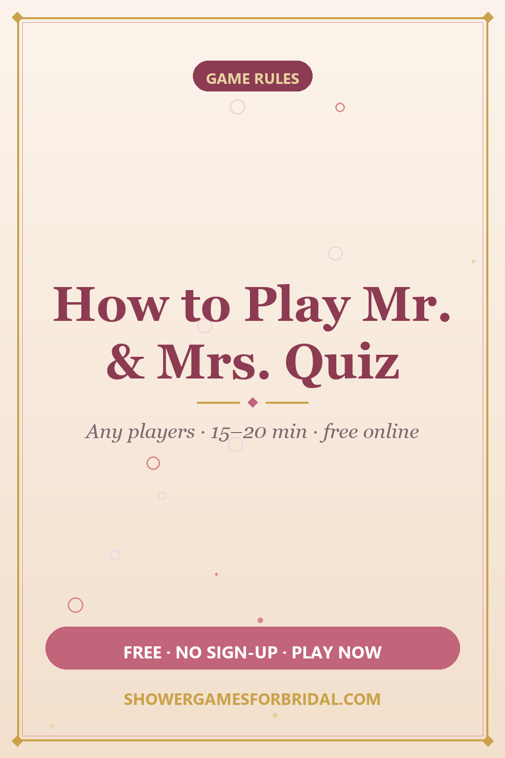 How to play Mr. & Mrs. Quiz — pin these bridal shower game rules