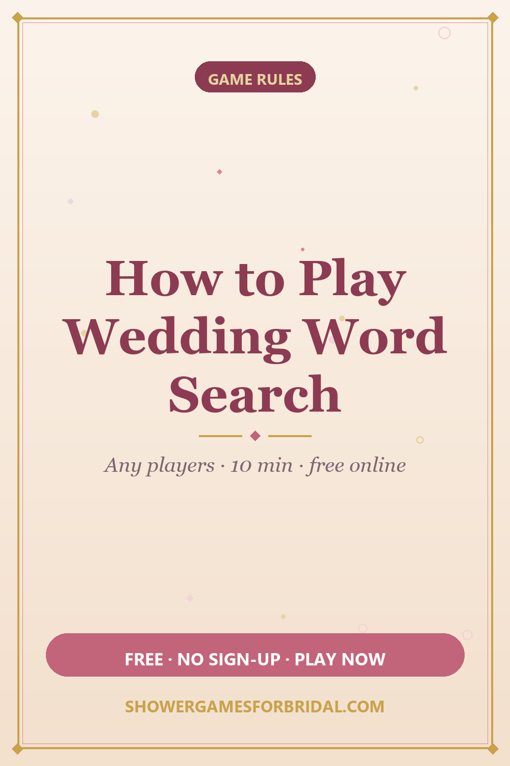 How to play Wedding Word Search — pin these bridal shower game rules