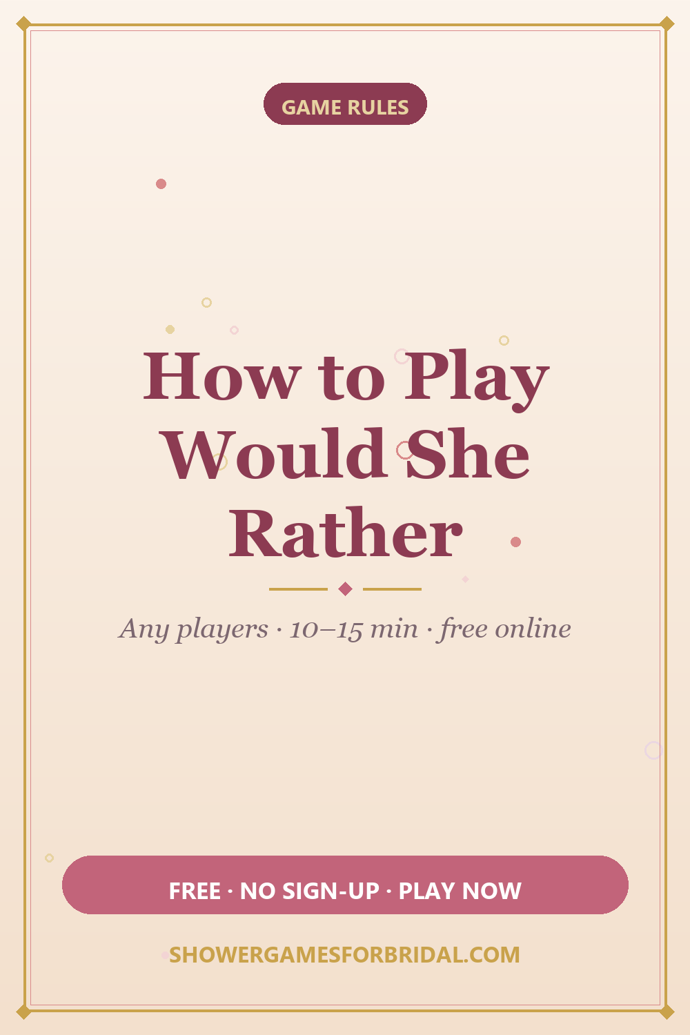 How to play Would She Rather — pin these bridal shower game rules